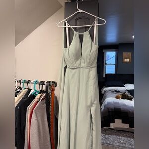 Elegant Mint Green Sleeveless Dress